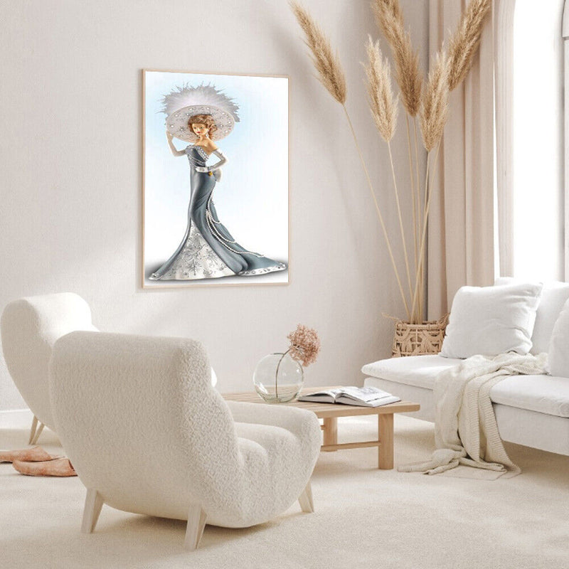 Elegant Lady Oil Paint By Numbers DIY Handpainted on Canvas Home Decoration