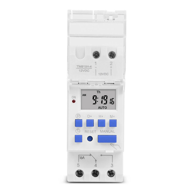 TM919A-4 Time Control Relay Weekly Programmable Digital Timer Switch (12V)