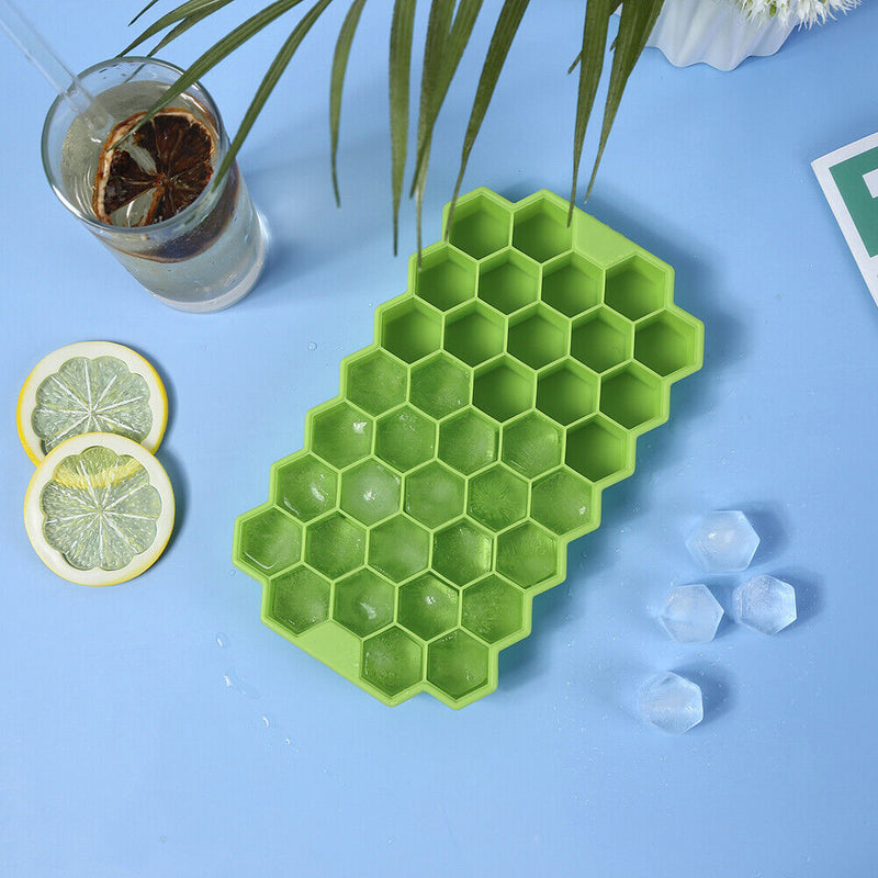 #A 37 Cavity Ice Cube Making Mold Reusable Silicone Ice Ball Fruit Tray for Summ