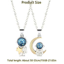 Necklace Astronaut Pendant Couple Necklace Star and Moon Astronaut Two-tone