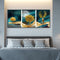 Canvas Paint By Numbers Golden Deer 3 Panel Oil Hand Painted Home Drawing Kit