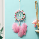 Akaddy Pink Feathers Handmade Dreamcatcher Craft Dream Catcher Net Home Wall