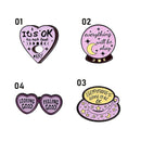 Gift Coffee Shaped Love Heart Brooch Badge Letter Pin Denim Jackets Lapel Pin