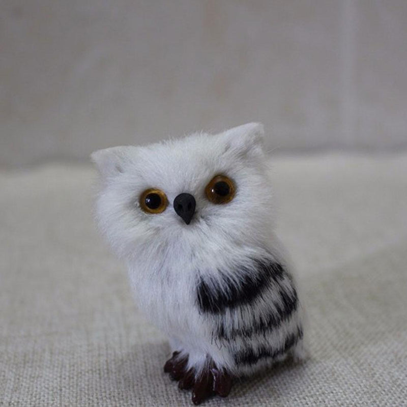 Cute Lovely Owl White Black Furry Christmas Bird Ornament Decoration hot.