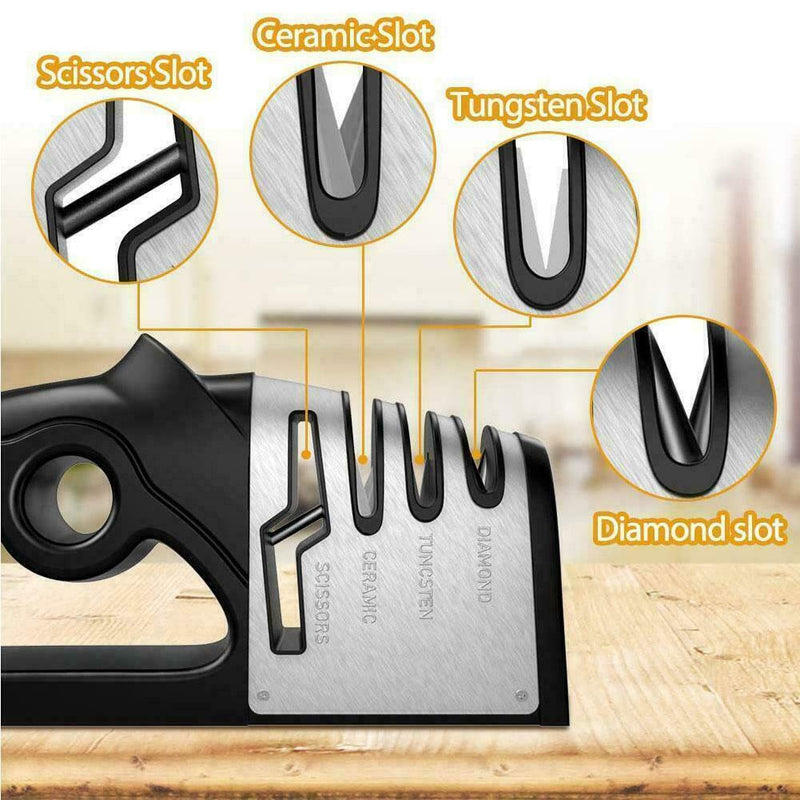 4 in 1 Diamond Coated Cutter Sharpener Scissors Sharpening Tool Kitchen P8Y9