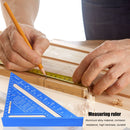 7 inch Angle Ruler Metric Measuring Ruler Woodworking Try Square (Blue) Newly