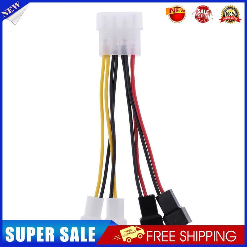 1pcs 4-Pin Molex to 3-Pin fan Power Cable Adapter Connector 12v*2 / 5v*2
