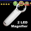 2 LED Light 15X Magnifying Glass Lens Reading Loupe Hand Held Magnifiers