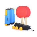 Kits 2 Table Tennis Rackets Ping Pong Paddle Set Extendable Table Tennis Net