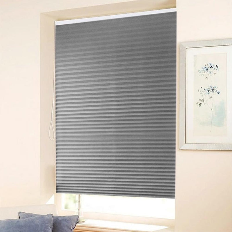 Half Blackout Pleated Blinds Self-Adhesive Windows Curtains Balcony Shades