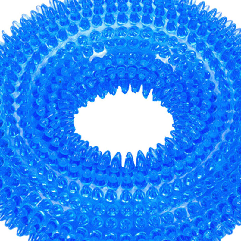 Bite Resistant Large Golden Retriever Circle Ring Thorn Molar Ball (L Blue)