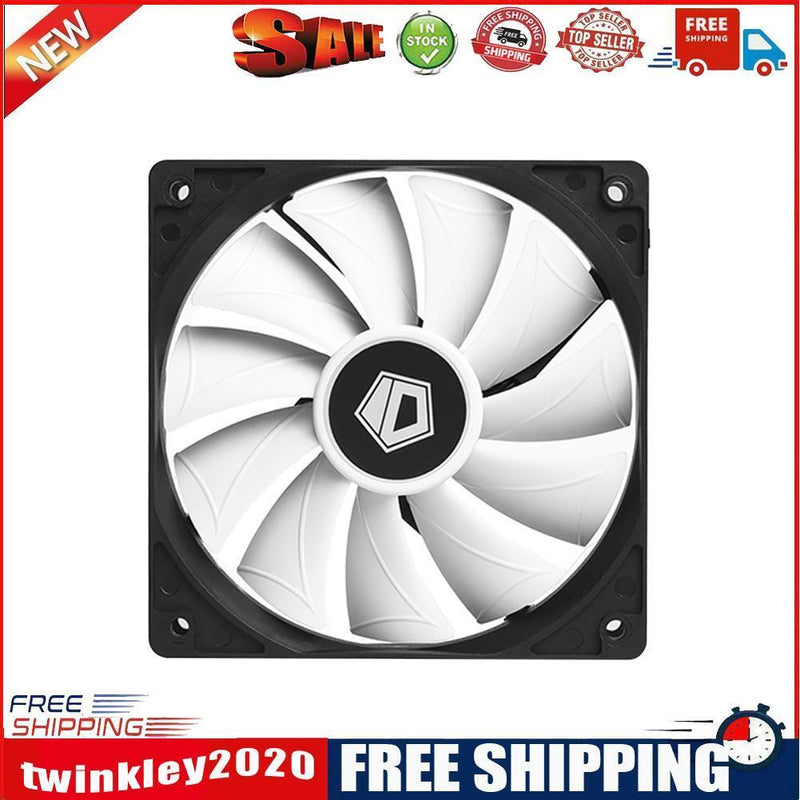 XF-12025-SD-W PWM PC Case Fan Black Frame White Blade Computer Chassis Fan