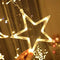 LED Star Moon Curtain Lamp Fairy String Light Festival Home Decor (White) Newly