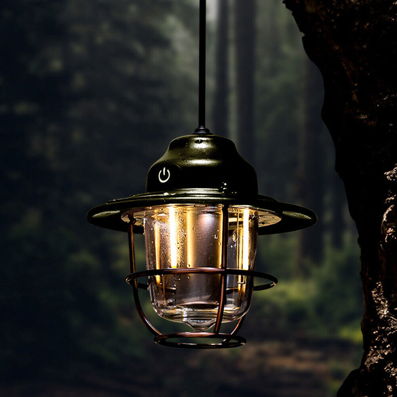 Rechargeable Retro LED Lanterns Lamp Hanging Emergency Camping Tent Flashligh