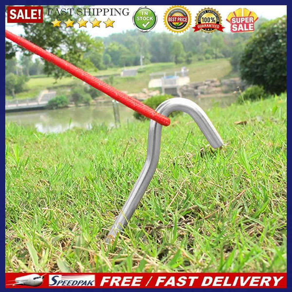 4pcs Garden Stakes with Hooks Awning Canopy Tent Nails for Hammock Awning Can