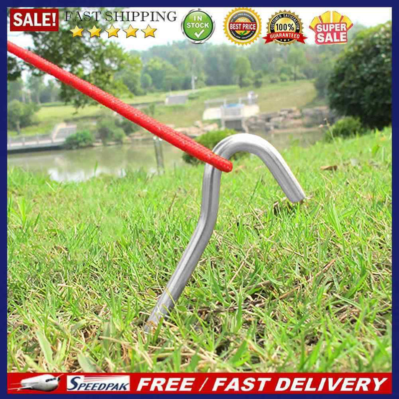 4pcs Garden Stakes with Hooks Awning Canopy Tent Nails for Hammock Awning Can