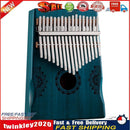 17 Key Portable Mahogany Kalimba Wooden Thumb Piano with Armrests (Blue) Newly