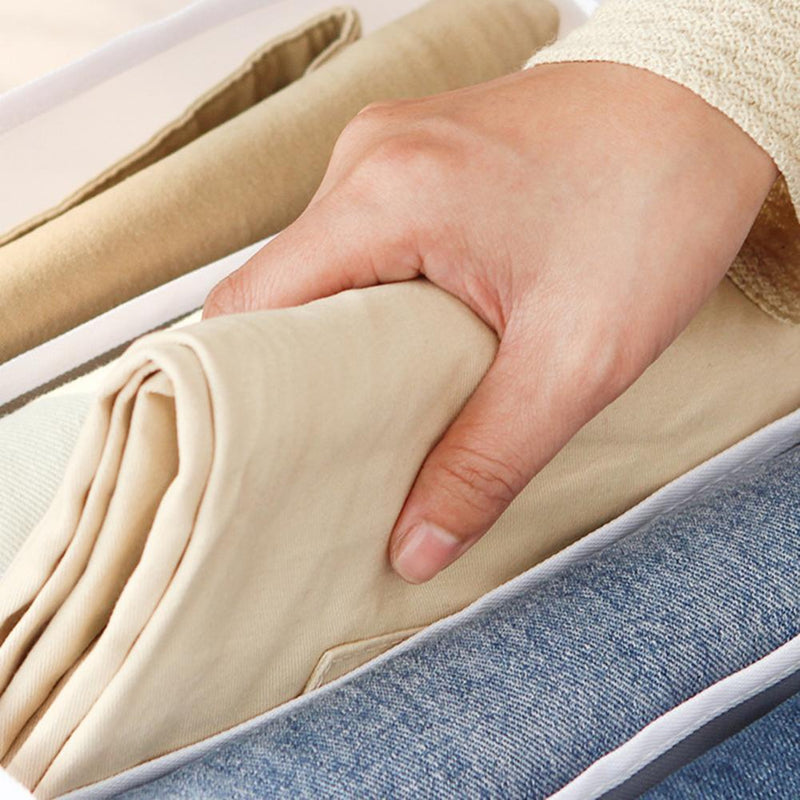3pcs Cloth Drawer Organizer Cabinet Closet Divider for Jeans (7 Cell White)