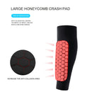 Outdoor Football Shin Guard Pads Honeycomb Calf Protective Gear (Black XL) Newly