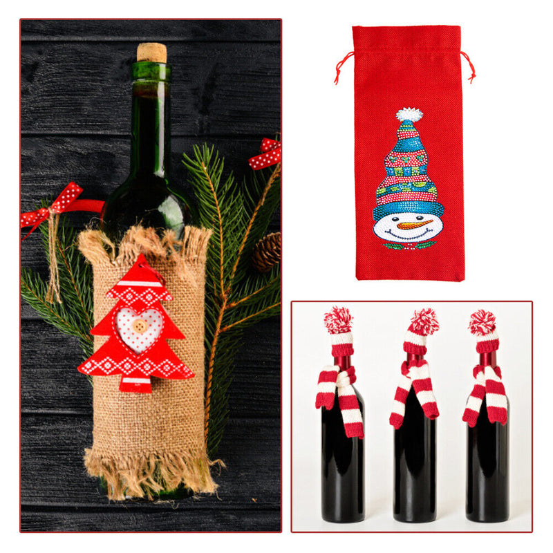 DIY Special Drill Diamond Painting Christmas Wine Bottle Covers (TB003) Newly
