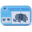 32pcs Iron Box Early Educational Cards Baby Enlightenment Toys (Animal) Newly