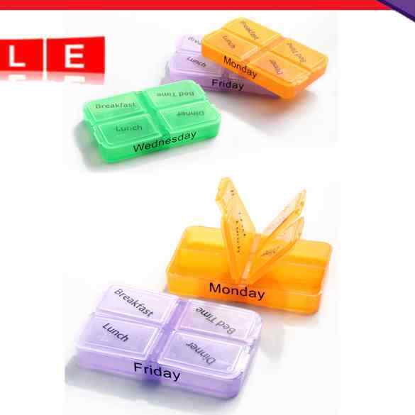 7 Days Weekly Pill Box Storage Case Healthcare Tablet Sorter B