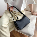 Ladies Soft PU Leather Fashion Underarm Bag Women Retro Solid Color Shoulder Bag