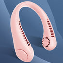 Mini Neck Fan USB Rechargeable Bladeless Fan Neck Air Conditioner (Pink)