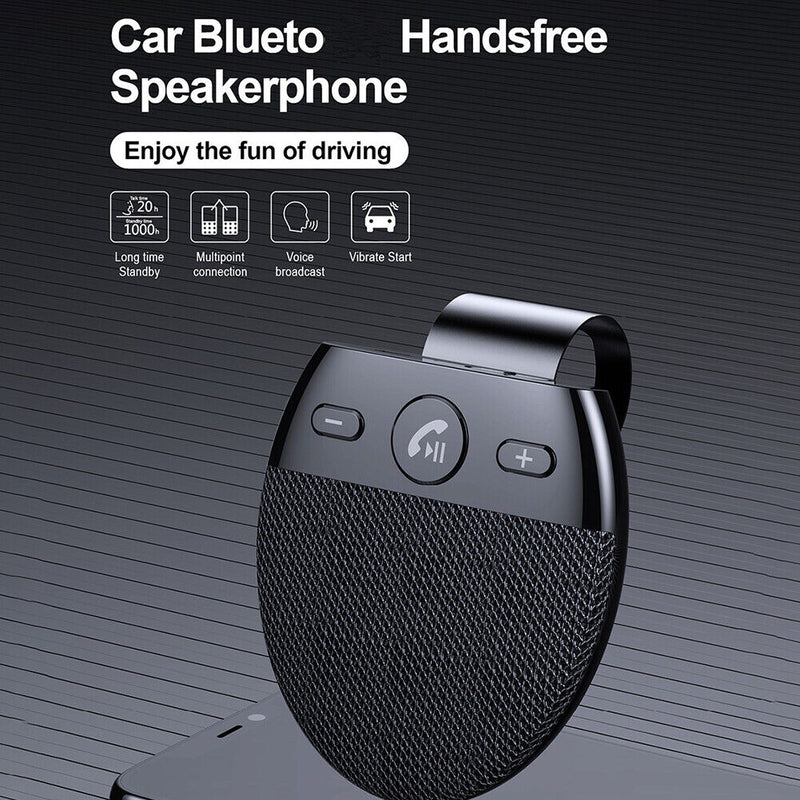 Sun Visor Handsfree Speaker Audio Car Speakerphone Wireless Music Loudspeaker