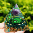 Orgonite Pyramid Amethyst Peridot Healing Crystal Energy Generator Orgone Crafts
