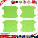 4pcs Carbon Fiber Car Exterior Door Handle Cup Protector Stickers (Green) Newly