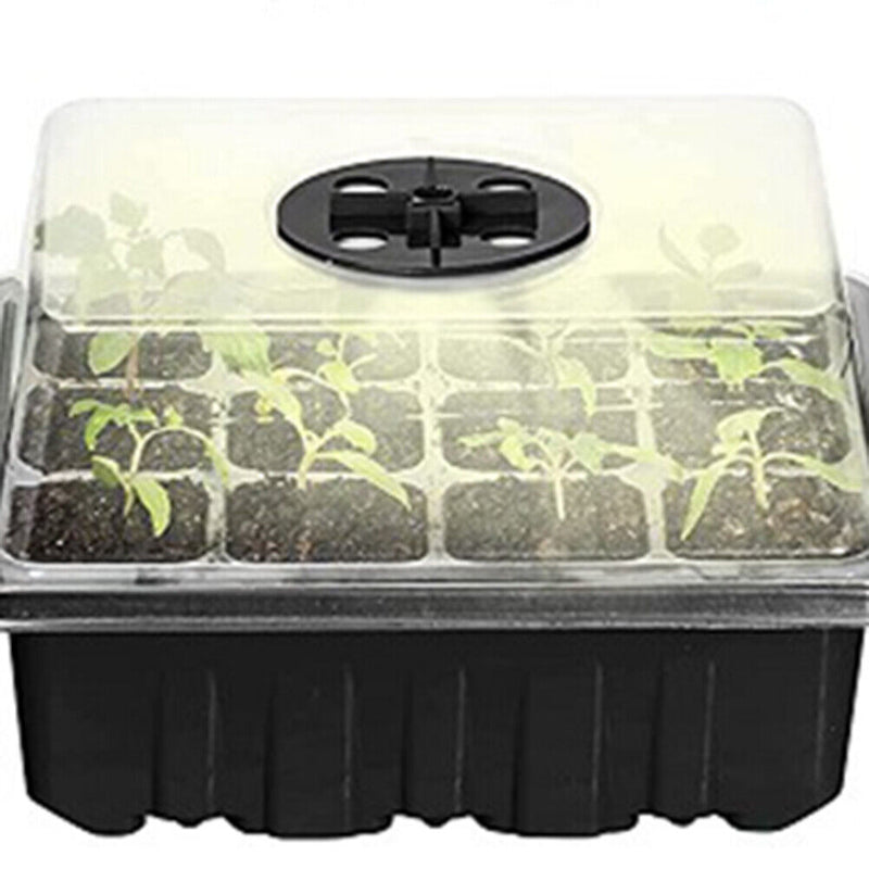 5pcs Seed Starter Trays with Grow Light Garden Plant Seedling Box (Black) Newly