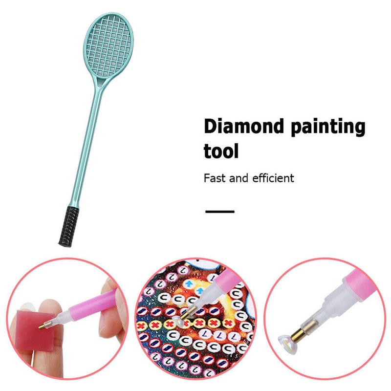 Racket Shape Diamond Painting Point Drill Pen DIY Cross Stitch Embroidery Tools