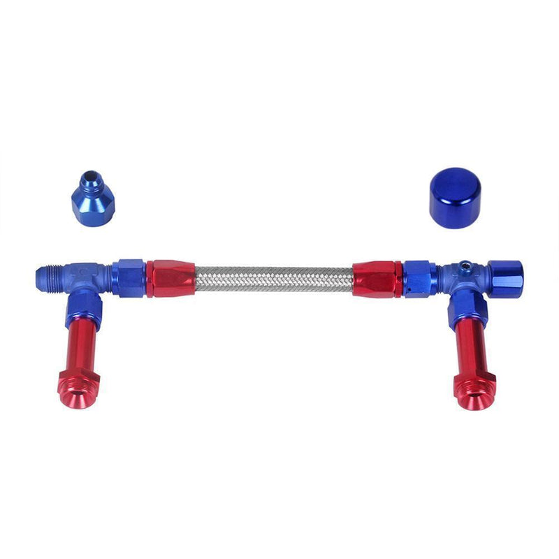 tuankay Stainless Steel Braided 8An Dual Feed Fuel Line Kit for Holley 4