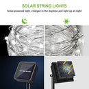 Solar String Lights Waterproof Copper Wire Fairy Lamp (Cold White 200LED) Newly