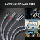 Essager RCA Aux Cable 3.5mm Jack to 2 RCA Audio Cable Y Splitter (5m) Newly