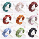 Solid Color Hair Bands Hair Accessories Cross Knot Hair Hoop Satin Head Band