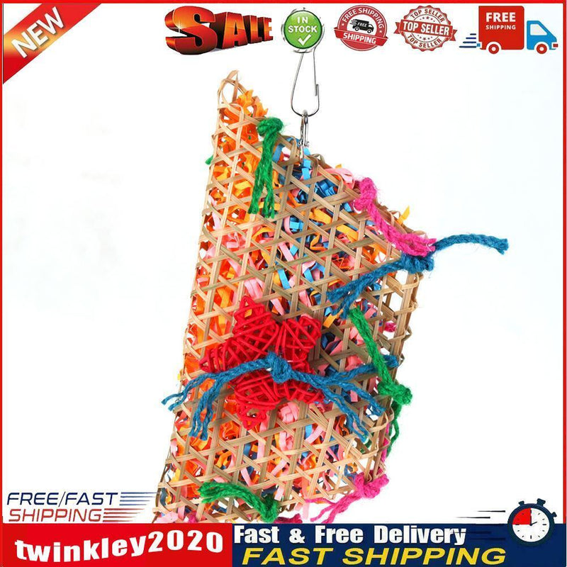 Colorful Bamboo Weave Wooden Swing Parrot Bird Toys Bird Cage Accessories Newly