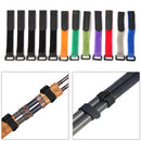 Portable 12pcs Fishing Rod Tie Strap Self-Adhesive Pole Fixing Holder Wrap Band