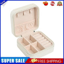 Portable Earrings Rings Storage Box PU Leather Jewelry Display Case (White)