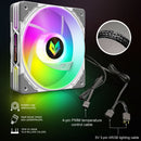 COOLMOON CPU Cooler 3 Pin ARGB FDB Bearing PWM PC Quiet Cooling Fan (White)