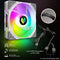 COOLMOON CPU Cooler 3 Pin ARGB FDB Bearing PWM PC Quiet Cooling Fan (White)