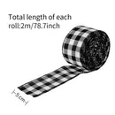 2m Christmas Lattice Ribbon Gift Packing DIY Wrapping Strip (Black White)