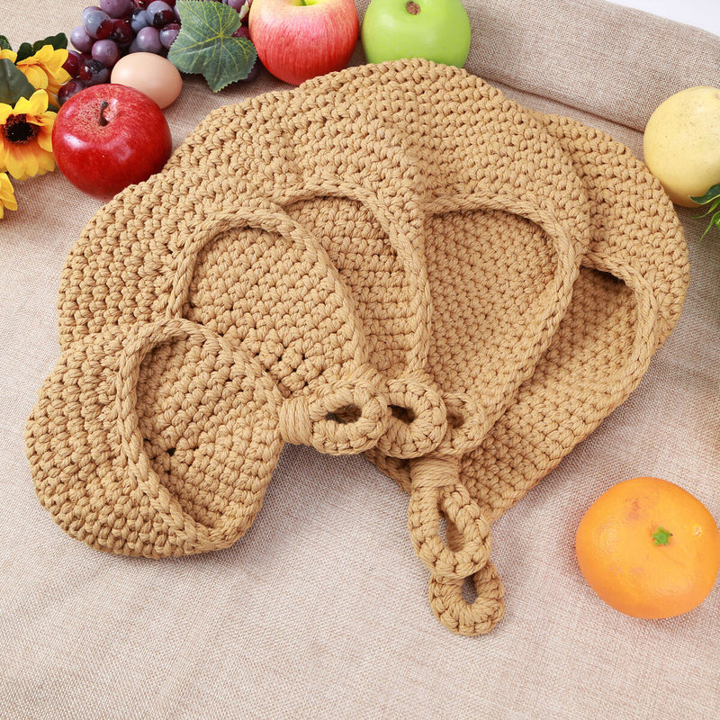 Wall-Mounted Jute Fruit Vegetable Basket Wall Hanging Storage (30x38cm) Newly