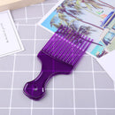 Wide Teeth Afro Hair Fork Comb Unisex Hairstyle Curly Insert Brush (Purple)