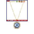 Evil Eye Pendant Necklace Chain - Third Blue Eyes Amulet Ojo Dainty Necklac
