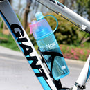 Plastic Spray Cool Summer Sport Water Bottle Portable Drink Kettle (Blue) Newly