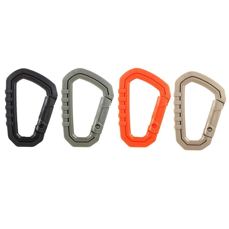5pcs Outdoor Carabiner Molle Buckle Keychain Hook Camping D Buckle (Mud)
