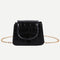 Pure Color Leather Mini Shoulder Bags Women Chain Messenger Bags (Black)