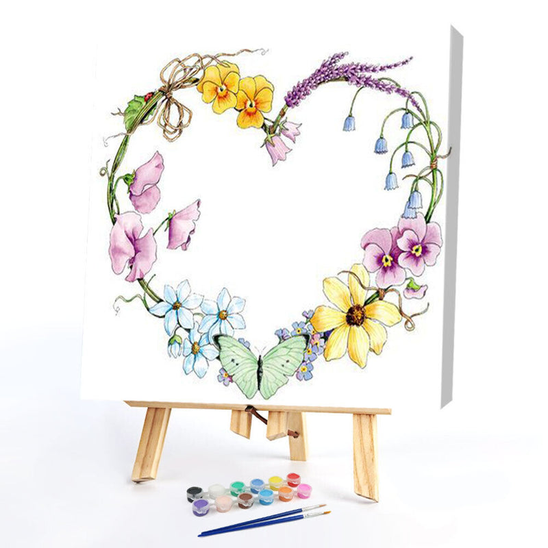 Flower Love Garland Oil Paint By Numbers Kits Picture Wall DIY Home Decor
